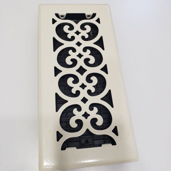 Decorative Floor Heat / Air Register, Ivory, Approx. 6 x 11 - Picture 3 of 10
